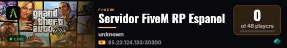 Servidor FiveM RP Espanol live status badge