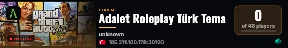 Adalet Roleplay Türk Tema live status badge