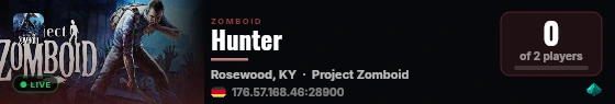 Hunter live status badge