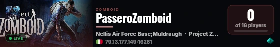 PasseroZomboid live status badge
