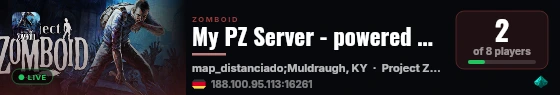 My PZ Server - powered by Sophie live status badge