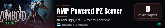 AMP Powered PZ Server live status badge