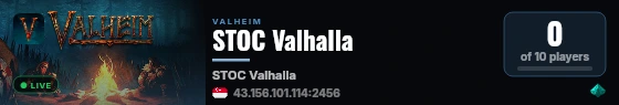 STOC Valhalla live status badge