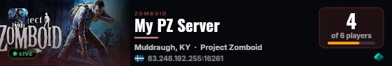 My PZ Server live status badge