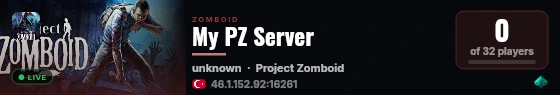 My PZ Server live status badge