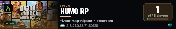 HUMO RP live status badge