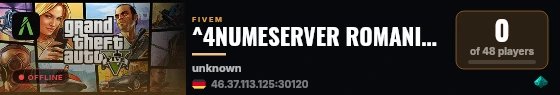 ^4NUMESERVER ROMANIA ROLEPLAY live status badge