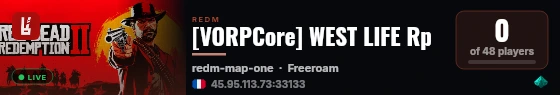 [VORPCore] WEST LIFE Rp live status badge