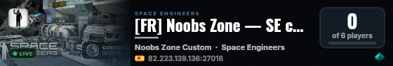 [FR] Noobs Zone — SE custom (test) live status badge