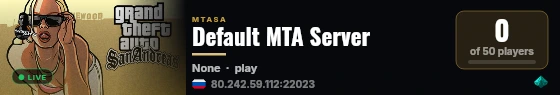 Default MTA Server live status badge