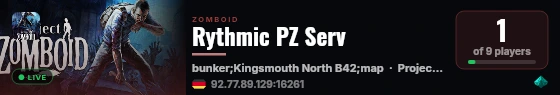 Rythmic PZ Serv live status badge
