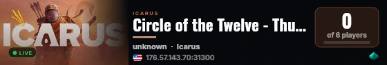 ICARUS Server by g-portal.com live status badge