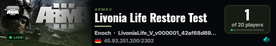 Livonia Life Restore Test live status badge