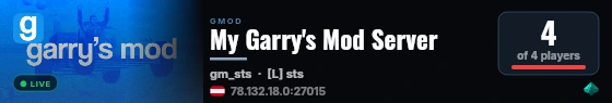 My Garry's Mod Server live status badge
