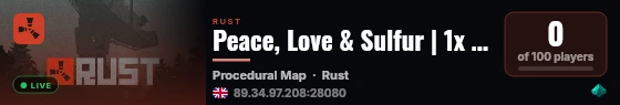 Peace, Love & Sulfur | 1x Monthly | Solo/Duo/Trio | Non-Toxic live status badge