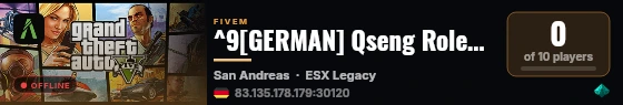 ^9[GERMAN] Qseng Roleplay live status badge