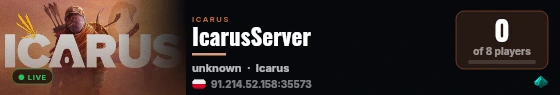 IcarusServer live status badge