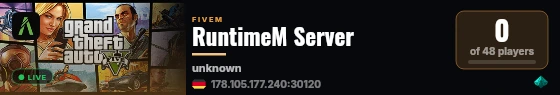 RuntimeM Server live status badge