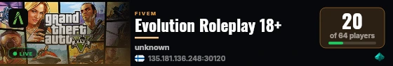 Evolution Roleplay 18+ live status badge
