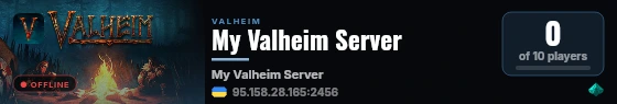 My Valheim Server live status badge