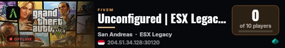 Unconfigured | ESX Legacy Server live status badge