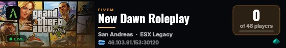 New Dawn Roleplay live status badge