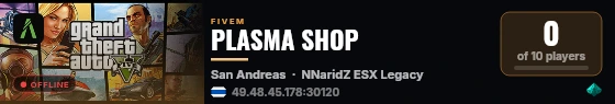 PLASMA SHOP live status badge