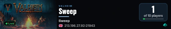 Sweep live status badge