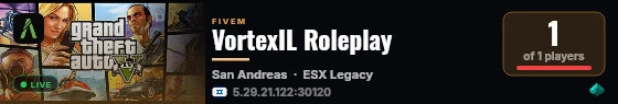 VortexIL Roleplay live status badge