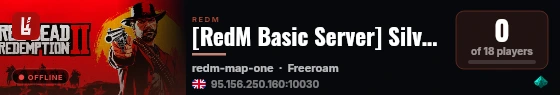 [RedM Basic Server] Silver Era - RP live status badge