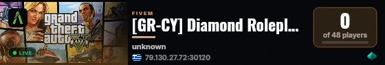 [GR-CY] Diamond Roleplay💎 live status badge