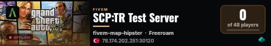 SCP:TR Test Server live status badge