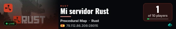 Mi servidor Rust live status badge