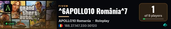 ^6APOLLO10 România^7 live status badge