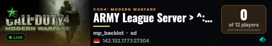 ARMY League Server > ^:Ma^>r^:s live status badge