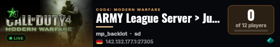 ARMY League Server > Jupiter live status badge