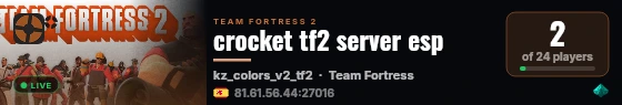 crocket tf2 server esp live status badge