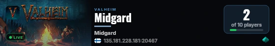 Midgard live status badge