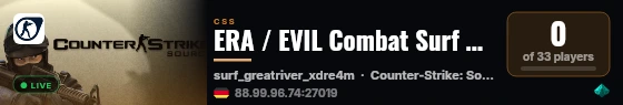 ERA / EVIL Combat Surf CSS #1 live status badge