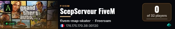 ScepServeur FiveM live status badge
