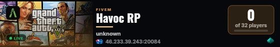 Havoc RP live status badge