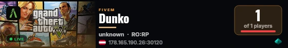 Dunko live status badge