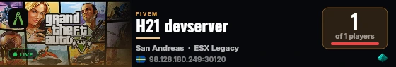 H21 devserver live status badge