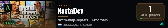 NastaDev live status badge