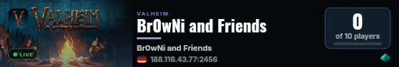 Br0wNi and Friends live status badge