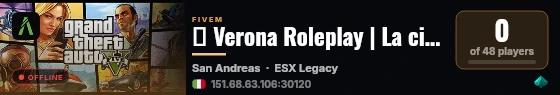 🏛️ Verona Roleplay | La città prende vita live status badge