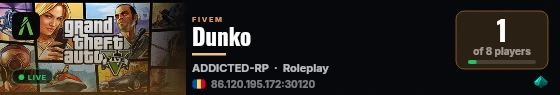 Dunko live status badge