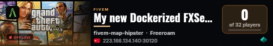 My new Dockerized FXServer live status badge