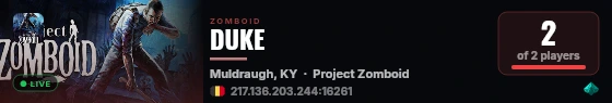 DUKE live status badge