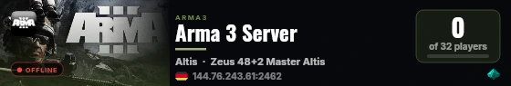 Arma 3 Server live status badge